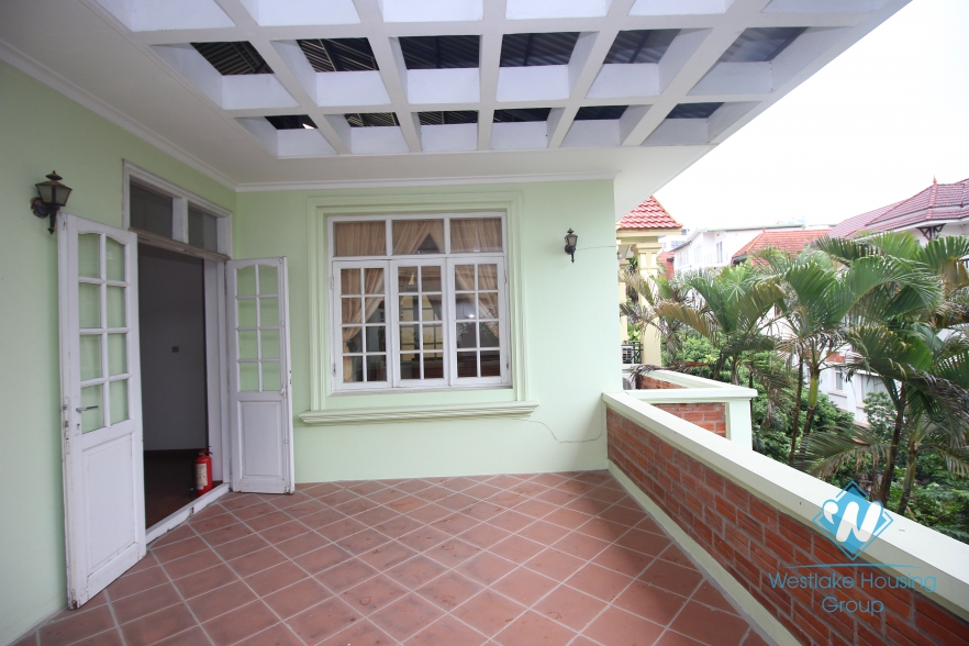 House for rent with car garage, large yard and terrace in Tay Ho, Hanoi
