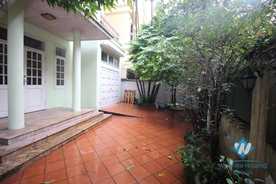 House for rent with car garage, large yard and terrace in Tay Ho, Hanoi