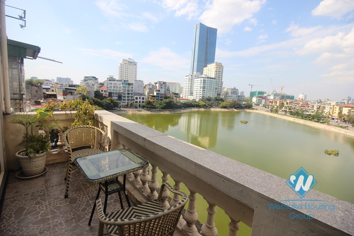 High floor one bedroom serviced apartment lakeview in Ba Dinh, near Lotte