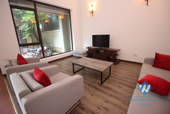 Furnished house front patio for rent in Dang Thai Mai alley, Tay Ho, Hanoi
