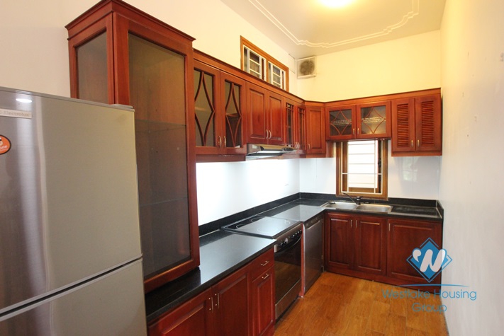 Beautiful house with big courtyard and swimming pool for rent in Xuan Dieu Street, Tay Ho District, Ha Noi