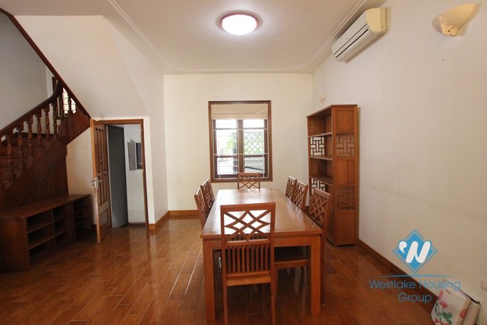 Beautiful house with big courtyard and swimming pool for rent in Xuan Dieu Street, Tay Ho District, Ha Noi