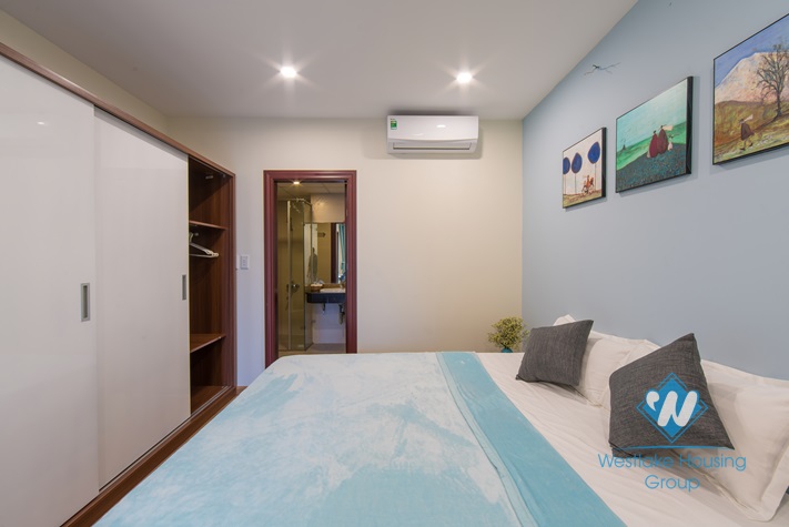 Bright and Fully Furnished Two Bedrooms Apartment for Rent in Trung Kinh st, Cau Giay district, Hanoi