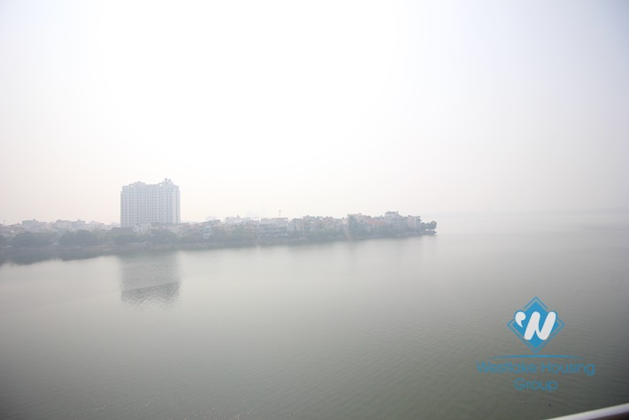 Amazing lake view for two bedrooms apartment for rent in Tay Ho, Hanoi