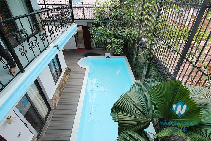 Gorgeous swimming pool garden villa for rent in Tay Ho