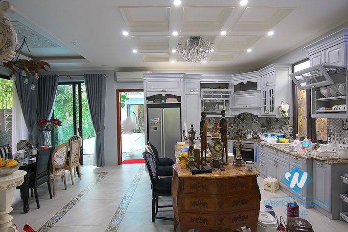 Gorgeous swimming pool garden villa for rent in Tay Ho