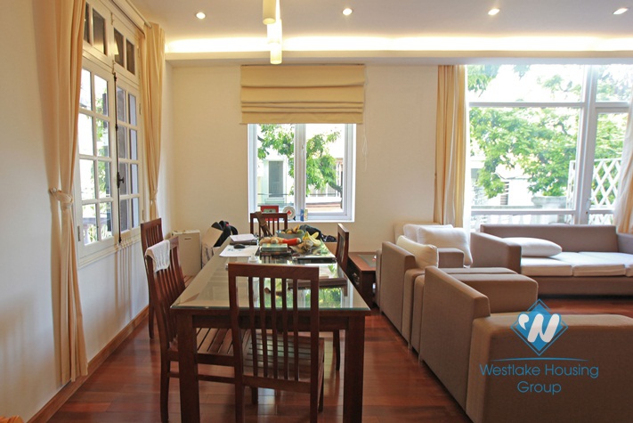 Apartment with a large terrace for rent in Xuan Dieu alley, Tay Ho
