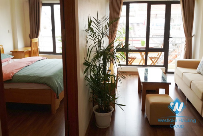 Separate 01 bedroom apartment for rent in Hoang Quoc Viet St, Cau Giay District, Hanoi.