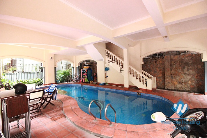 A nice house with swimming pool for rent in Tay Ho area.