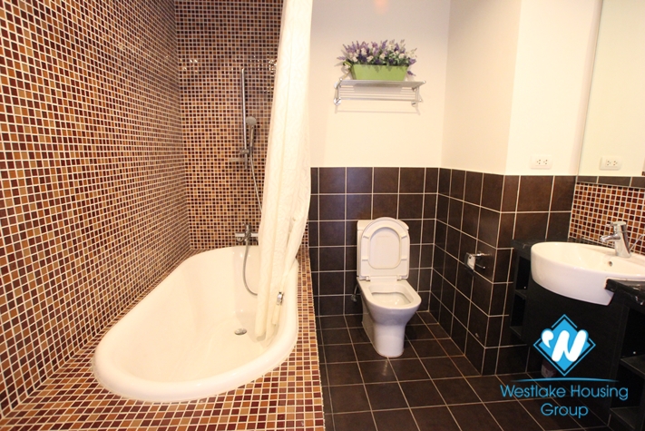 Apartment with simple furniture available for rent in Golden Westlake, Tay Ho, Hanoi.