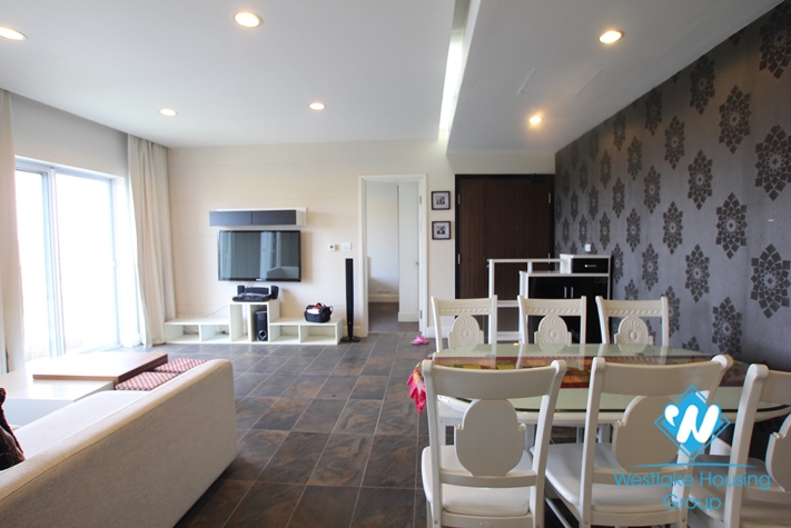 Apartment with simple furniture available for rent in Golden Westlake, Tay Ho, Hanoi.