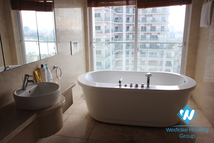 High quality, lake view 03 bedroom apartment for rent in Golden Westlake, Tay Ho, Hanoi