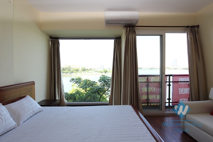 Lake view 02 bedrooms apartment for rent in Tay Ho, Hanoi.