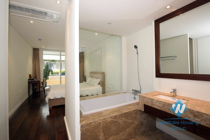 Lakeside executive apartment with large terrace for rent in Tay Ho, Hanoi