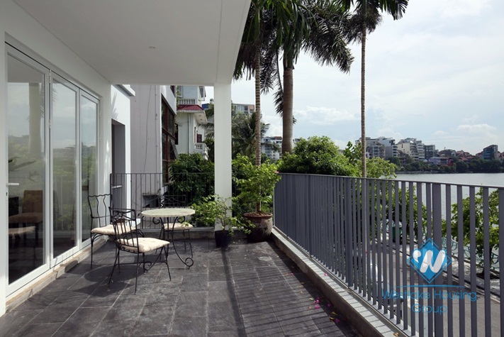 Lakeside executive apartment with large terrace for rent in Tay Ho, Hanoi