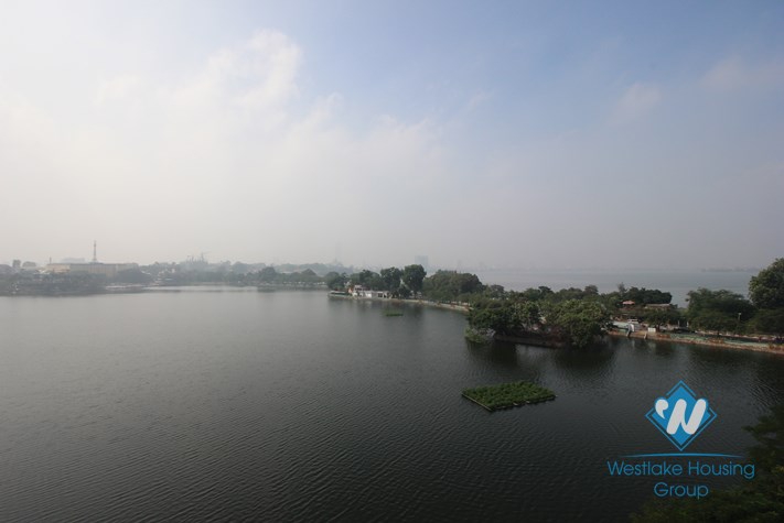 Gorgeous apartment with amazing lake view for rent in Truc Bach, Ba Dinh, Hanoi 