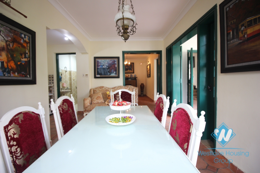 Charming villa for rent on the lakeside with lovely garden in Tay Ho, Hanoi