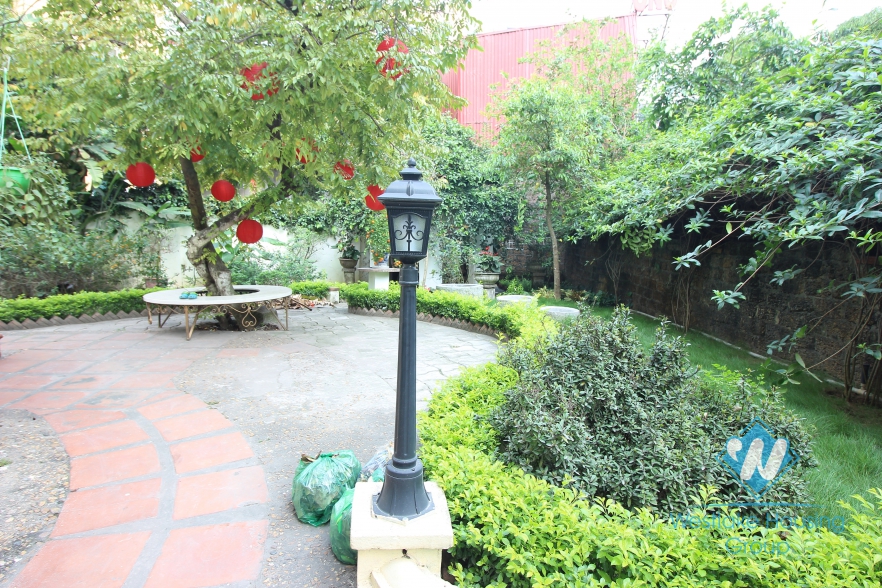 Charming villa for rent on the lakeside with lovely garden in Tay Ho, Hanoi