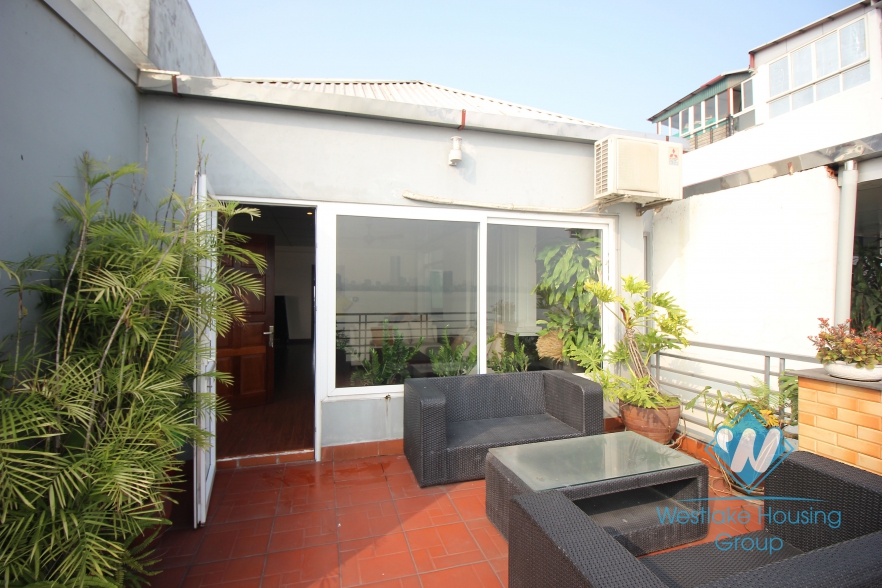 Lake view beautiful terrace apartment for rent in Tay Ho