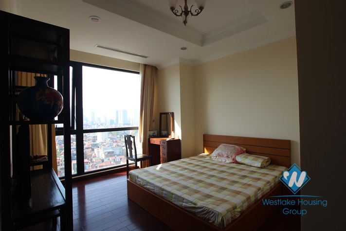 Apartment with wooden furniture for lease in Royal City, Thanh Xuan district, Hanoi