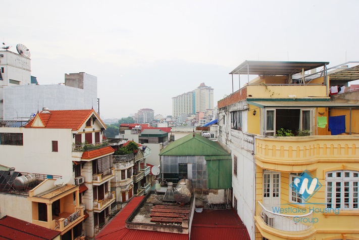 Bright apartment available for rent in Truc Bach area, Ba Dinh, Hanoi, fully furnished.