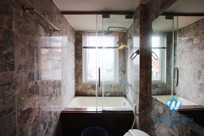 Bright apartment available for rent in Truc Bach area, Ba Dinh, Hanoi, fully furnished.