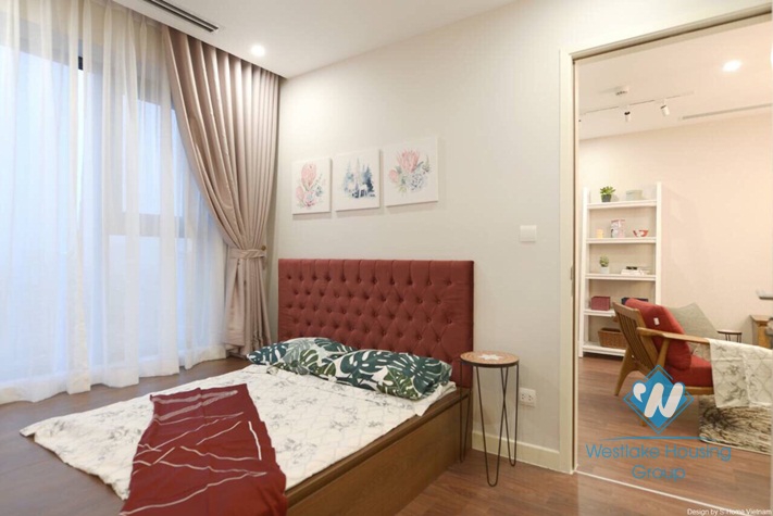 Two bedrooms apartment in high floor for rent in Thanh Xuan, Hanoi