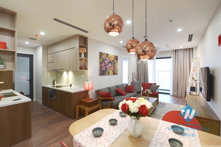 Two bedrooms apartment in high floor for rent in Thanh Xuan, Hanoi