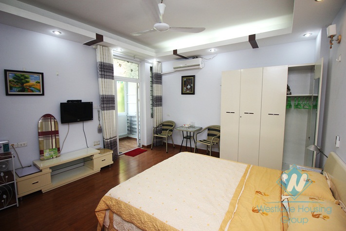 Bright and Fully Furnished Studio Apartment for rent in Ngoc Ha st, Ba Dinh district.