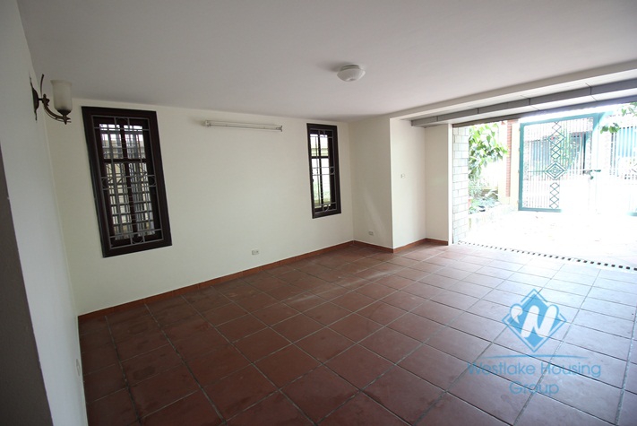 Beautiful villa for rent on Dang Thai Mai, Tay Ho with large ground terrace with greenary, 5 mins walk to Westlake