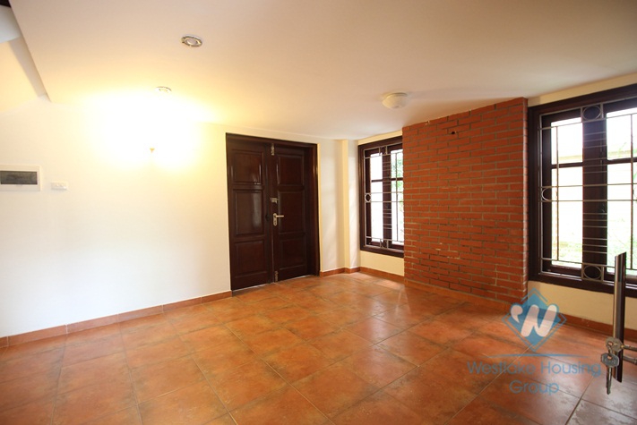 Beautiful villa for rent on Dang Thai Mai, Tay Ho with large ground terrace with greenary, 5 mins walk to Westlake