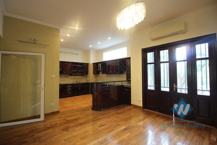 Beautiful villa for rent on Dang Thai Mai, Tay Ho with large ground terrace with greenary, 5 mins walk to Westlake