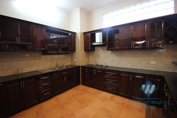 Beautiful villa for rent on Dang Thai Mai, Tay Ho with large ground terrace with greenary, 5 mins walk to Westlake