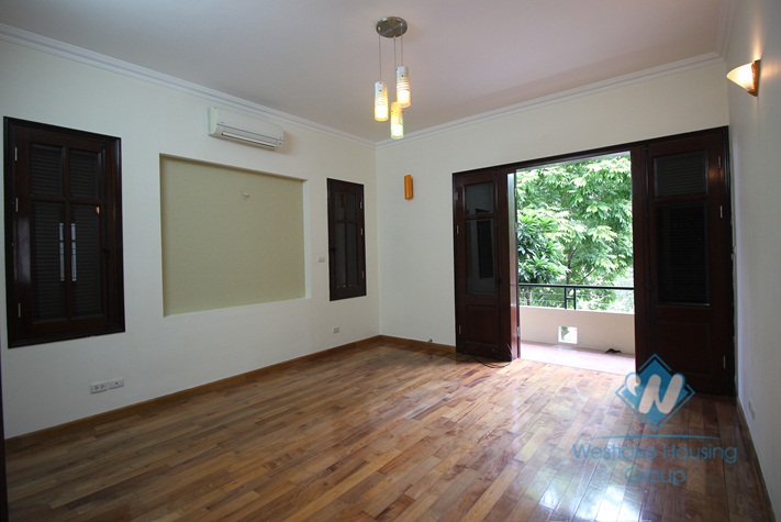 Beautiful villa for rent on Dang Thai Mai, Tay Ho with large ground terrace with greenary, 5 mins walk to Westlake