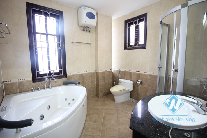 Beautiful villa for rent on Dang Thai Mai, Tay Ho with large ground terrace with greenary, 5 mins walk to Westlake