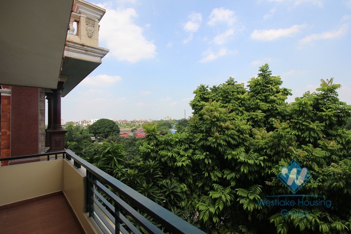 Beautiful villa for rent on Dang Thai Mai, Tay Ho with large ground terrace with greenary, 5 mins walk to Westlake
