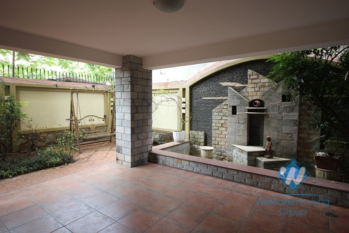 Beautiful villa for rent on Dang Thai Mai, Tay Ho with large ground terrace with greenary, 5 mins walk to Westlake