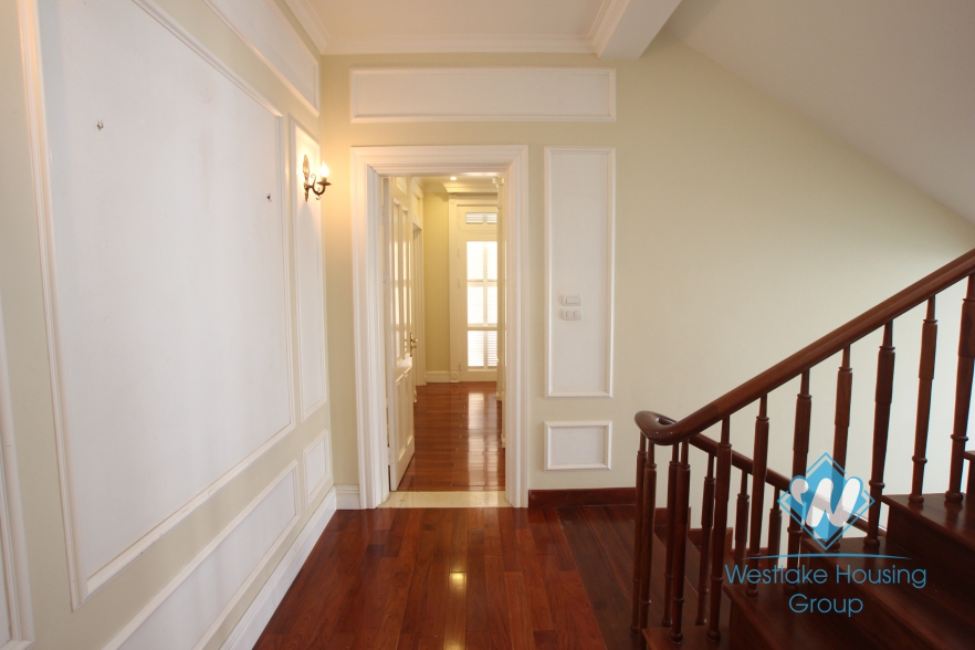 Unfurnish large size house with garden and swimming pool for rent in Ciputra, Tay Ho, Hanoi