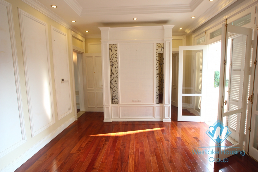 Unfurnish large size house with garden and swimming pool for rent in Ciputra, Tay Ho, Hanoi