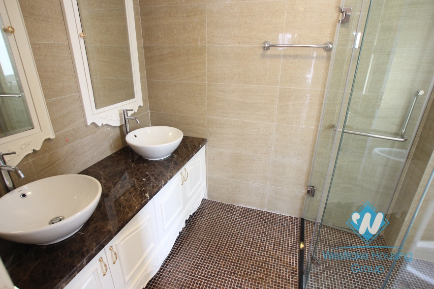 Unfurnish large size house with garden and swimming pool for rent in Ciputra, Tay Ho, Hanoi