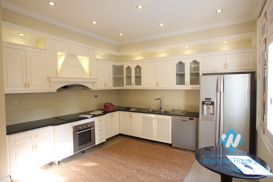 Unfurnish large size house with garden and swimming pool for rent in Ciputra, Tay Ho, Hanoi