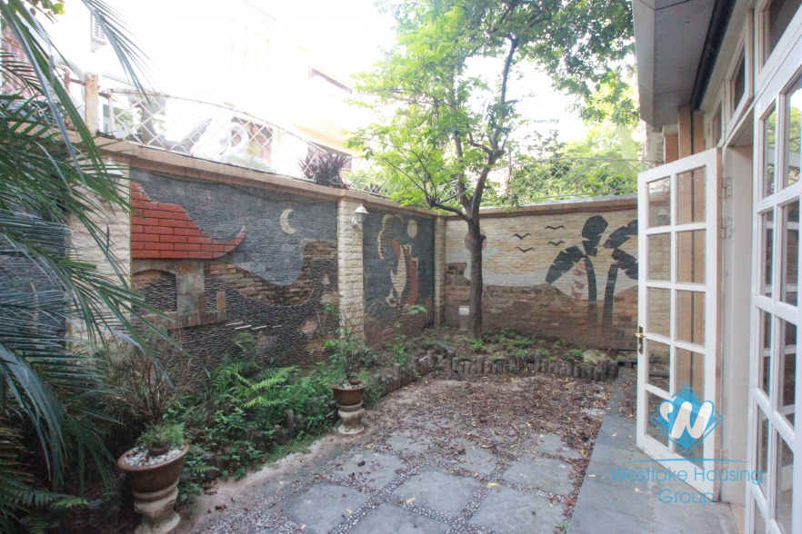 Bright house with large garden around for rent in Ciputra Compound, Tay Ho, Ha Noi - Unfurnished