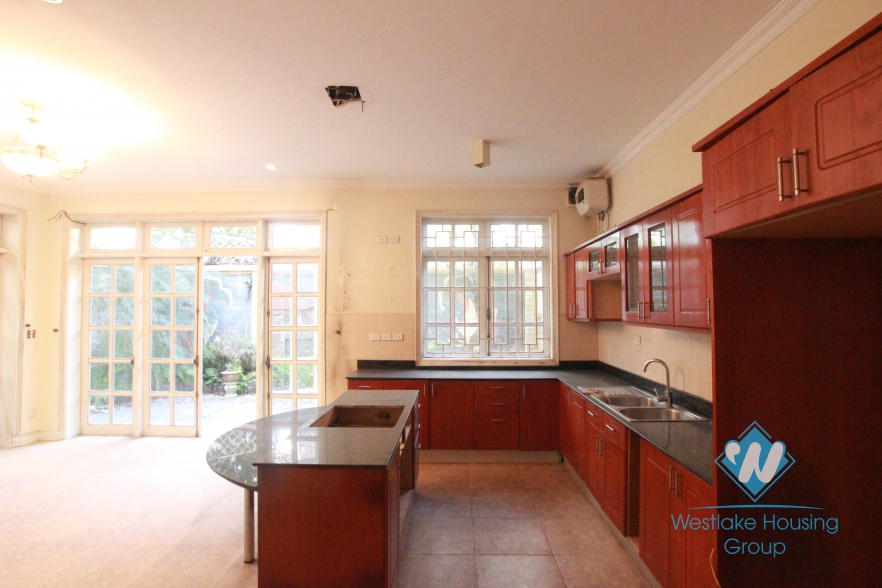 Bright house with large garden around for rent in Ciputra Compound, Tay Ho, Ha Noi - Unfurnished