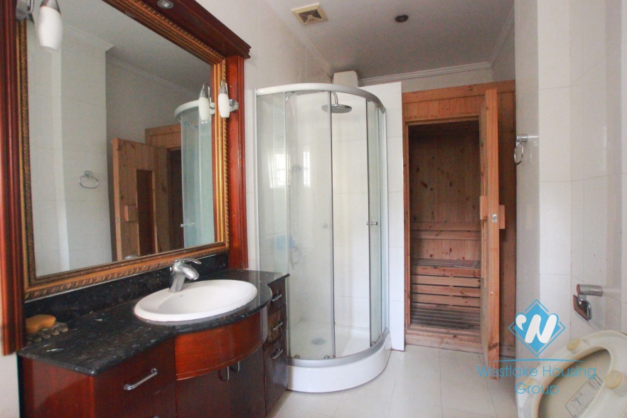Bright house with large garden around for rent in Ciputra Compound, Tay Ho, Ha Noi - Unfurnished