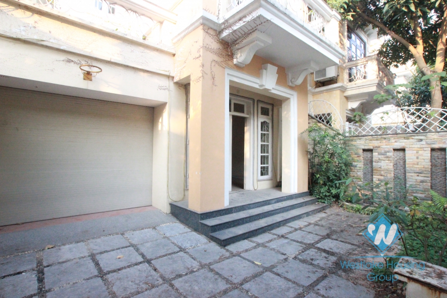 Bright house with large garden around for rent in Ciputra Compound, Tay Ho, Ha Noi - Unfurnished