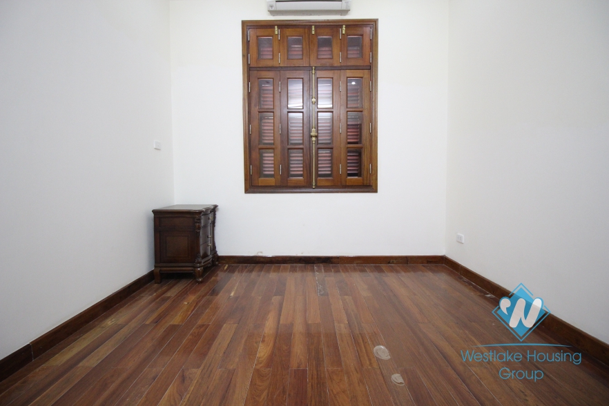 Unfurnished house with wooden floor for rent in Ciputra, Tay Ho, Hanoi.