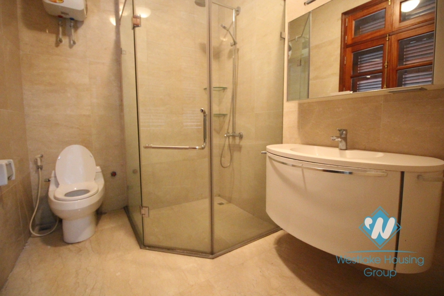 Unfurnished house with wooden floor for rent in Ciputra, Tay Ho, Hanoi.