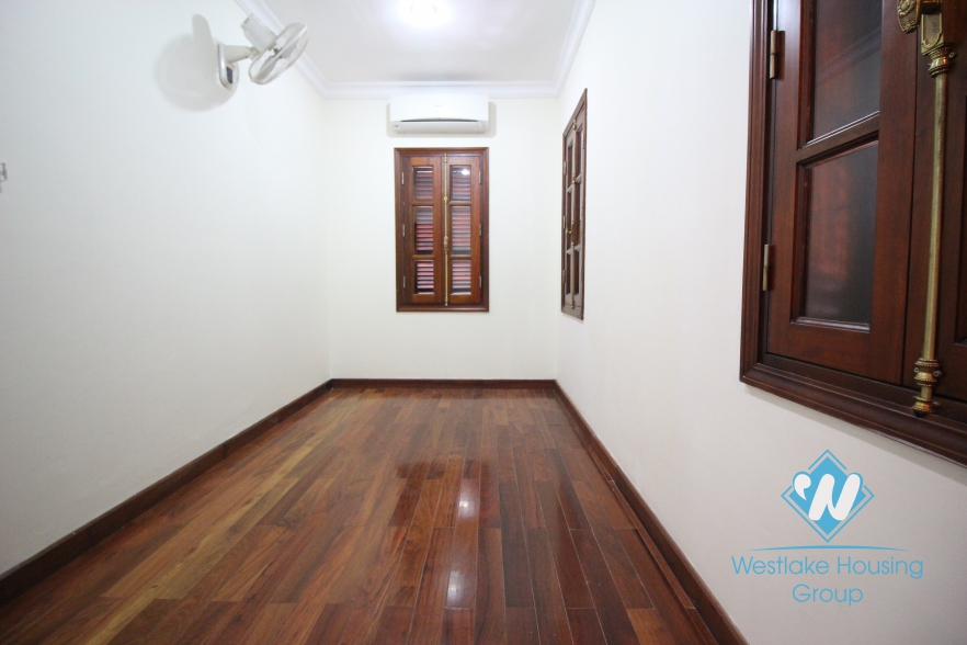Unfurnished house with wooden floor for rent in Ciputra, Tay Ho, Hanoi.