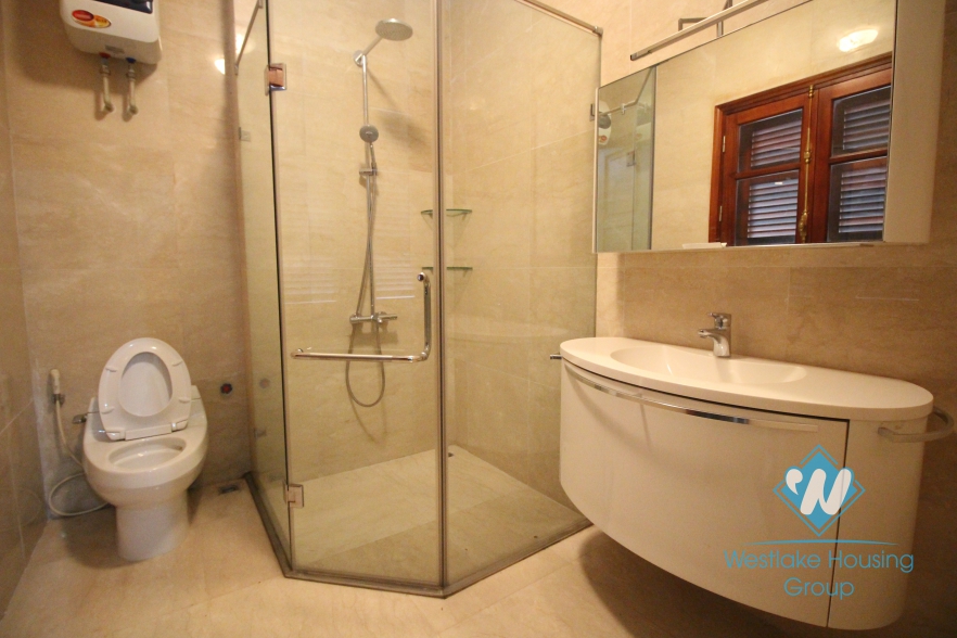 Unfurnished house with wooden floor for rent in Ciputra, Tay Ho, Hanoi.