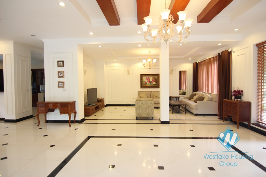 High quality class villa for rent with a huge garden for rent in Ciputra area, Tay Ho, Ha Noi